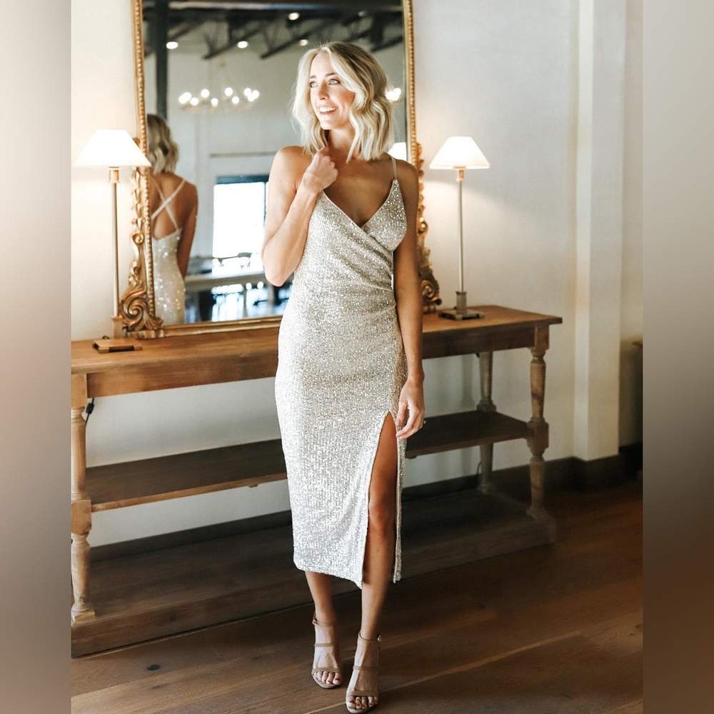 Baltic Born Shimmering Silver Maxi Dress